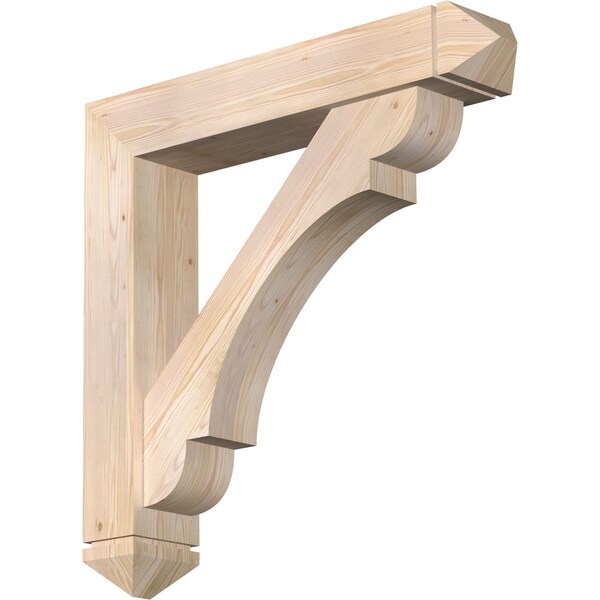 Ekena Millwork Olympic Arts and Crafts Smooth Bracket w/ Offset Brace, Douglas Fir, 7 1/2"W x 40"D x 40"H BKT0806X40X40OLY03SDF - main